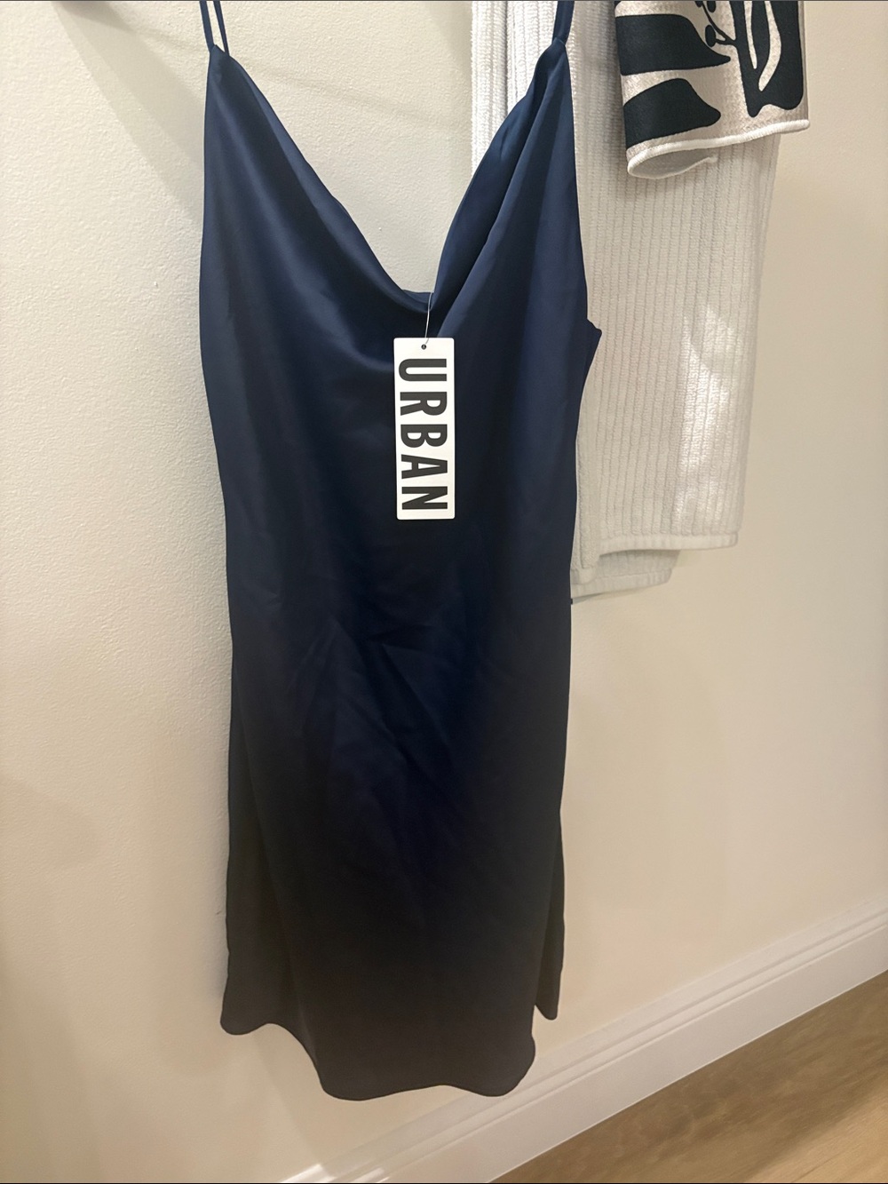 Urban Navy Slip Dress with Cowl Neck